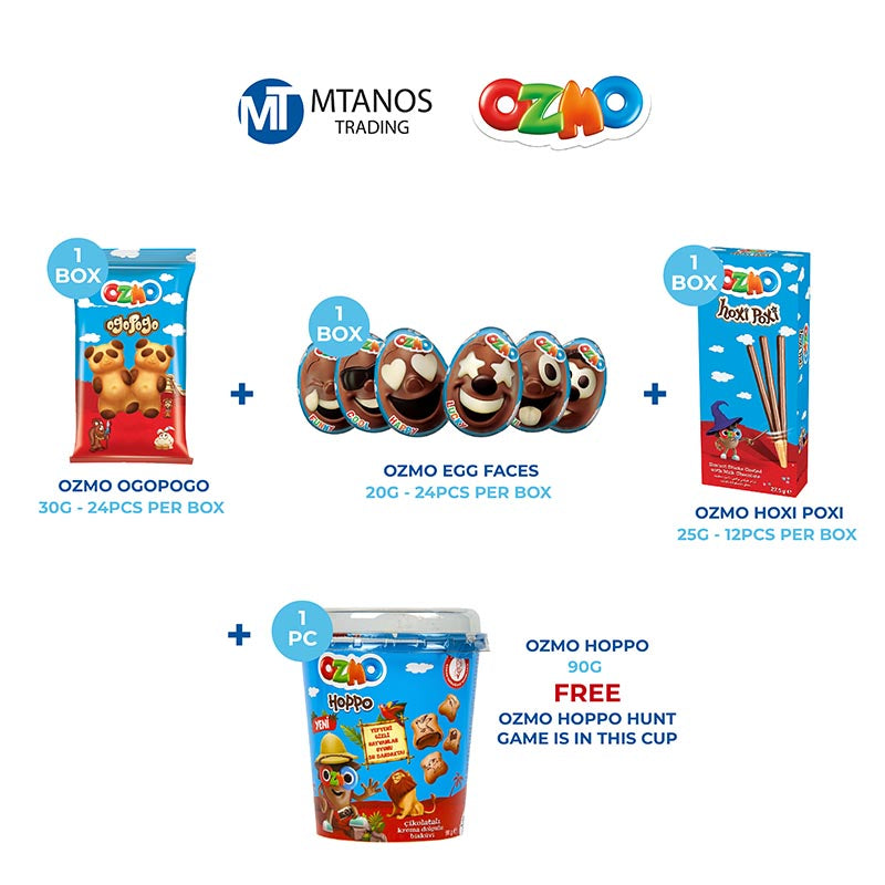 OZMO Ogopogo + Egg Faces + Hoxi Poxi + Hoppo