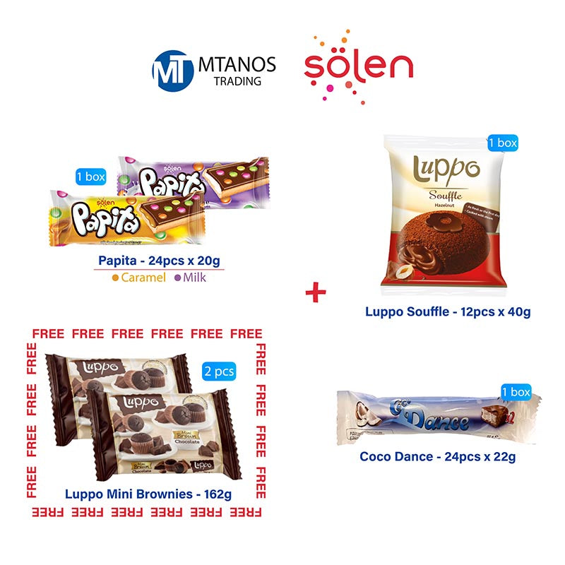 Solen Papita + Luppo Souffle + Coco Dance + Luppo Mini Brownies