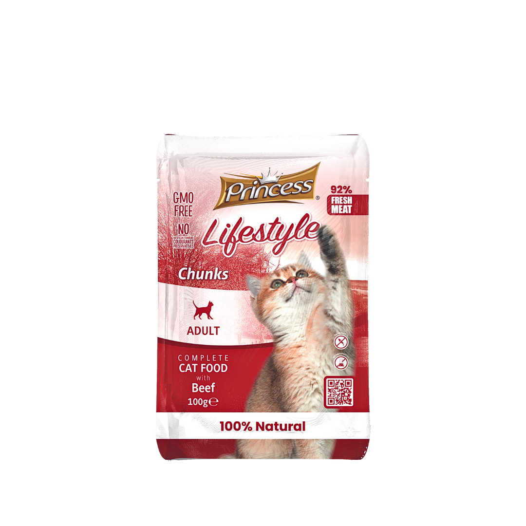 PRINCESS Lifestyle Beef Chunks For Cats