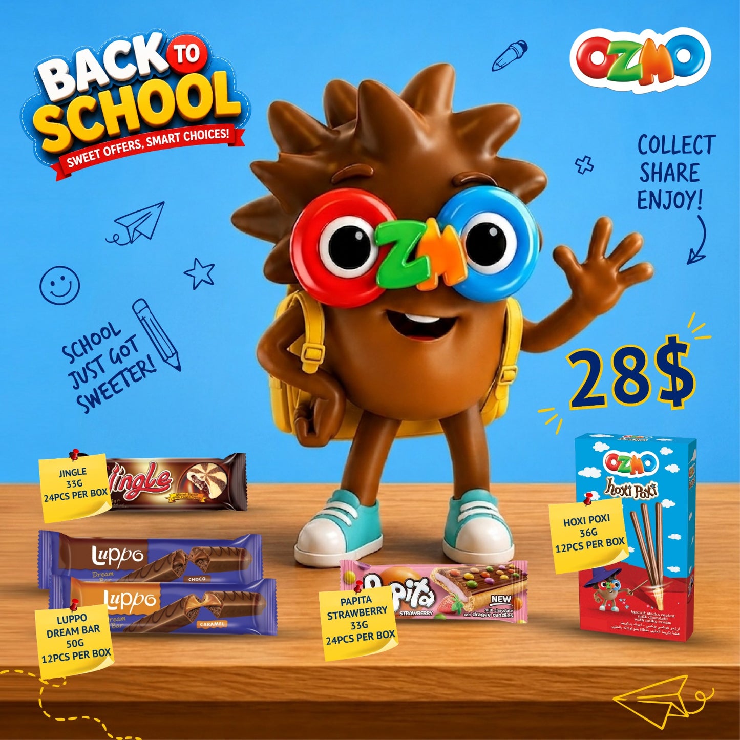 OZMO Back to School Bundle Offer - Jingle, Luppo and Papita