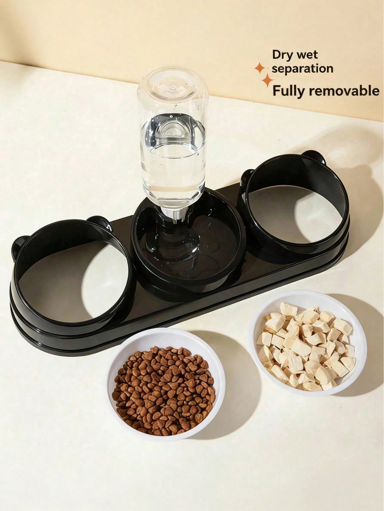 2-in-1 Cat & Small Dog Food & Water Bowl – Elevated Tilted Feeder