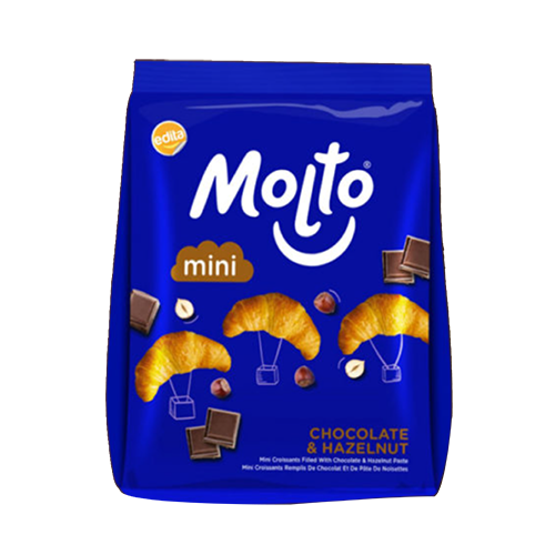 MOLTO mini Croissant filled with chocolate and hazelnut cream (40g) - 30 Pieces per box