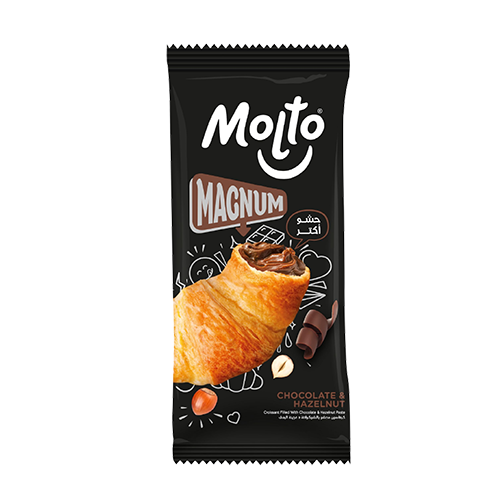 MOLTO Magnum croissant with Chocolate and Hazelnut filling (80g) - 12 Pieces per box