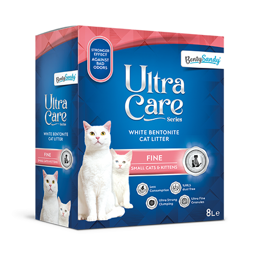 ULTRA CARE White bentonite Unscented cat litter with Excellent odor control (8L)