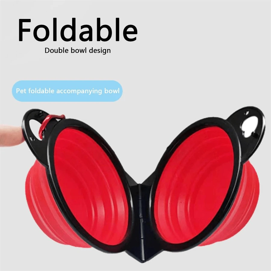 2‑in‑1 Portable Pet Bowl – Foldable Silicone Food & Water Container for Travel & Camping