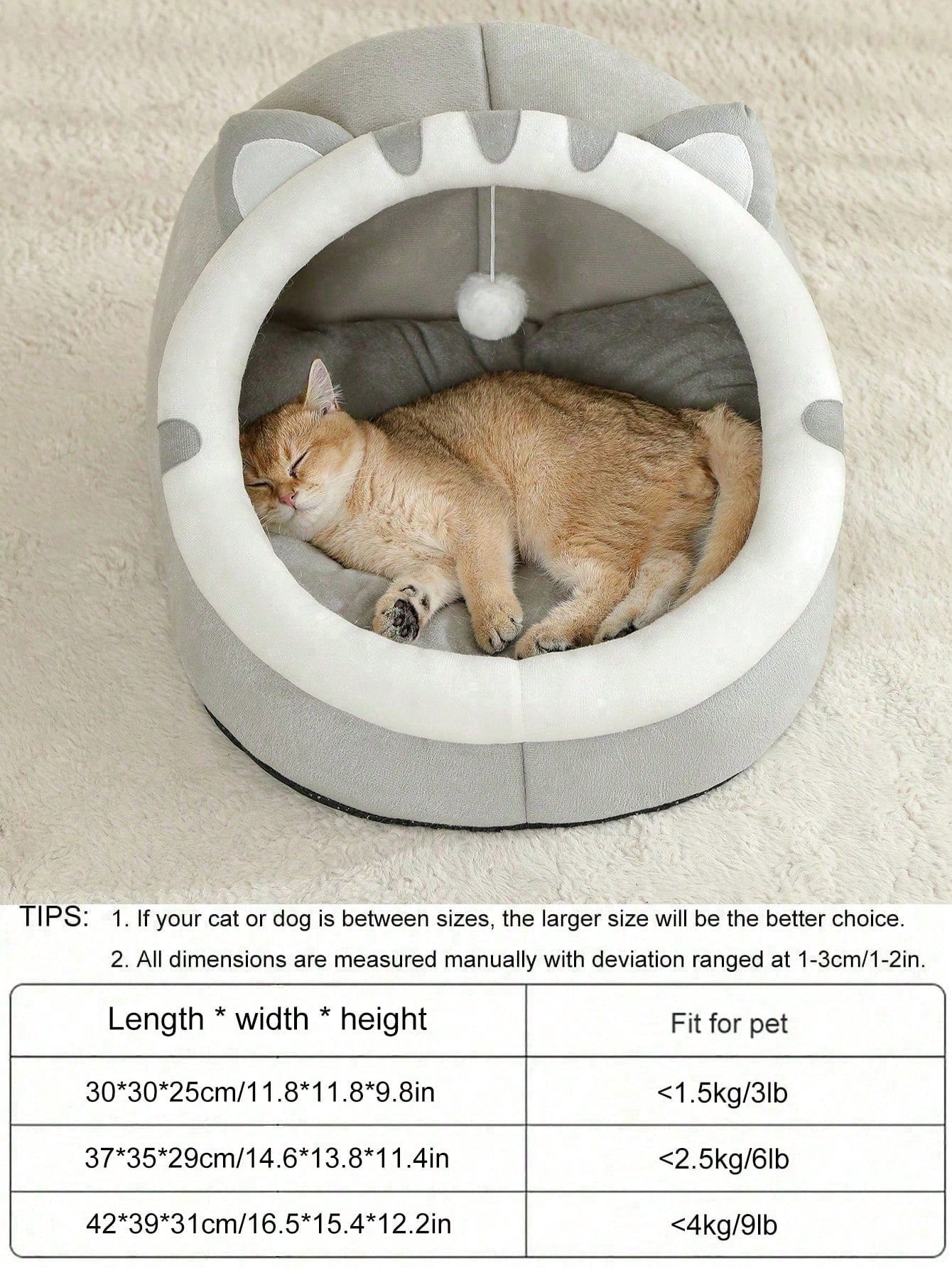 Cute Soft Cat Bed House – Comfortable Breathable Sleeping Basket for Cats