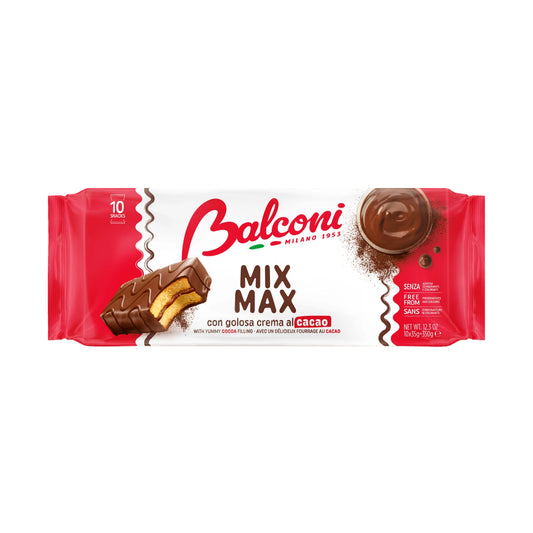 BALCONI Mix Max: Vanilla Cake With Milk Chocolate Cream (35g) - 10 Pieces per box