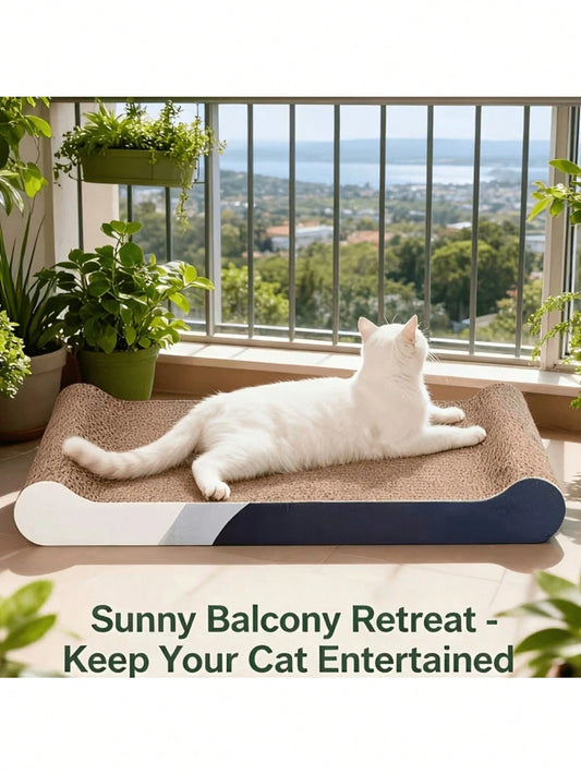 Extra Large Cardboard Cat Scratching Bed | Durable Cat Scratcher & Lounge for Indoor Cats