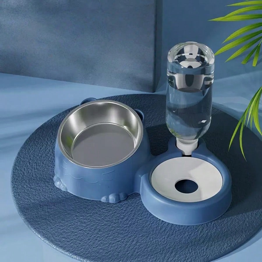 2-in-1 Automatic Cat & Dog Food and Water Bowl – Elevated Pet Feeder
