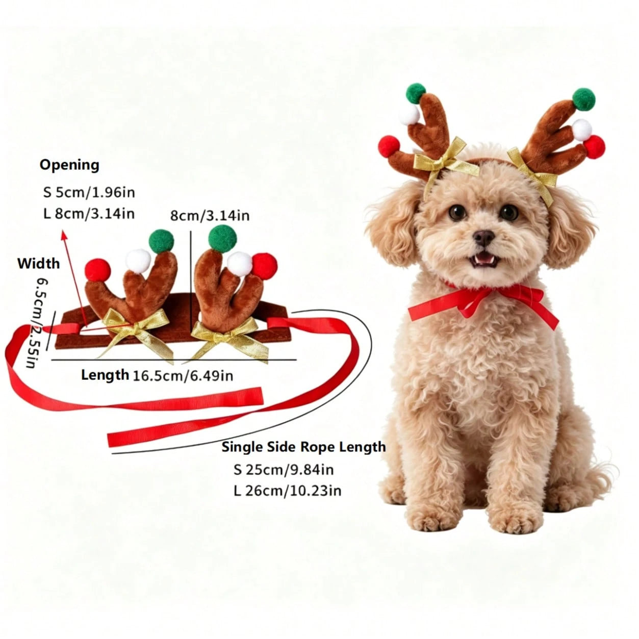 Christmas Reindeer Antler Headband for Dogs & Cats – Pet Holiday Accessory