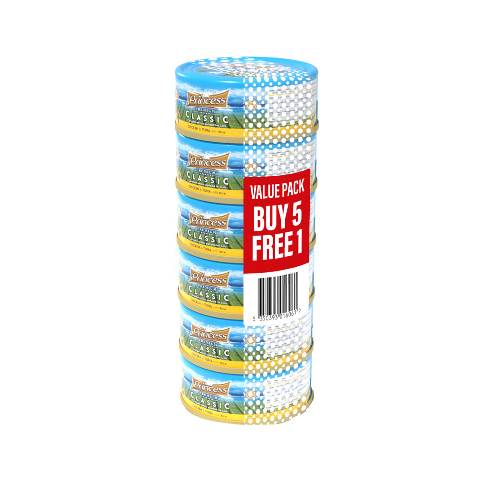 PRINCESS Classic Chicken and Tuna with Rice Value Pack 5+1