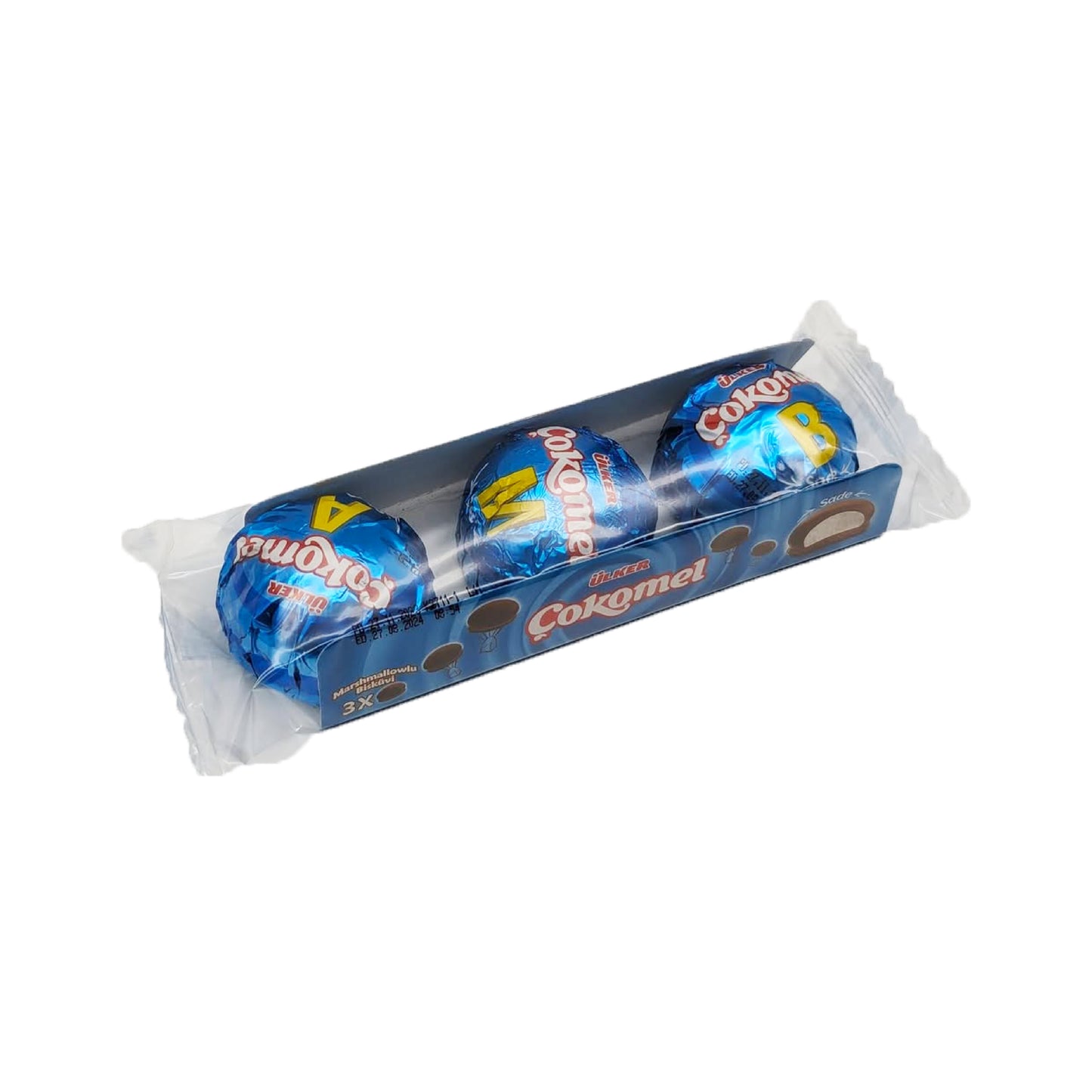 ULKER Cokomel Bites: Biscuit Base With Marshmallow Cover in Milk Chocolate (36g) - 30 Pieces per box