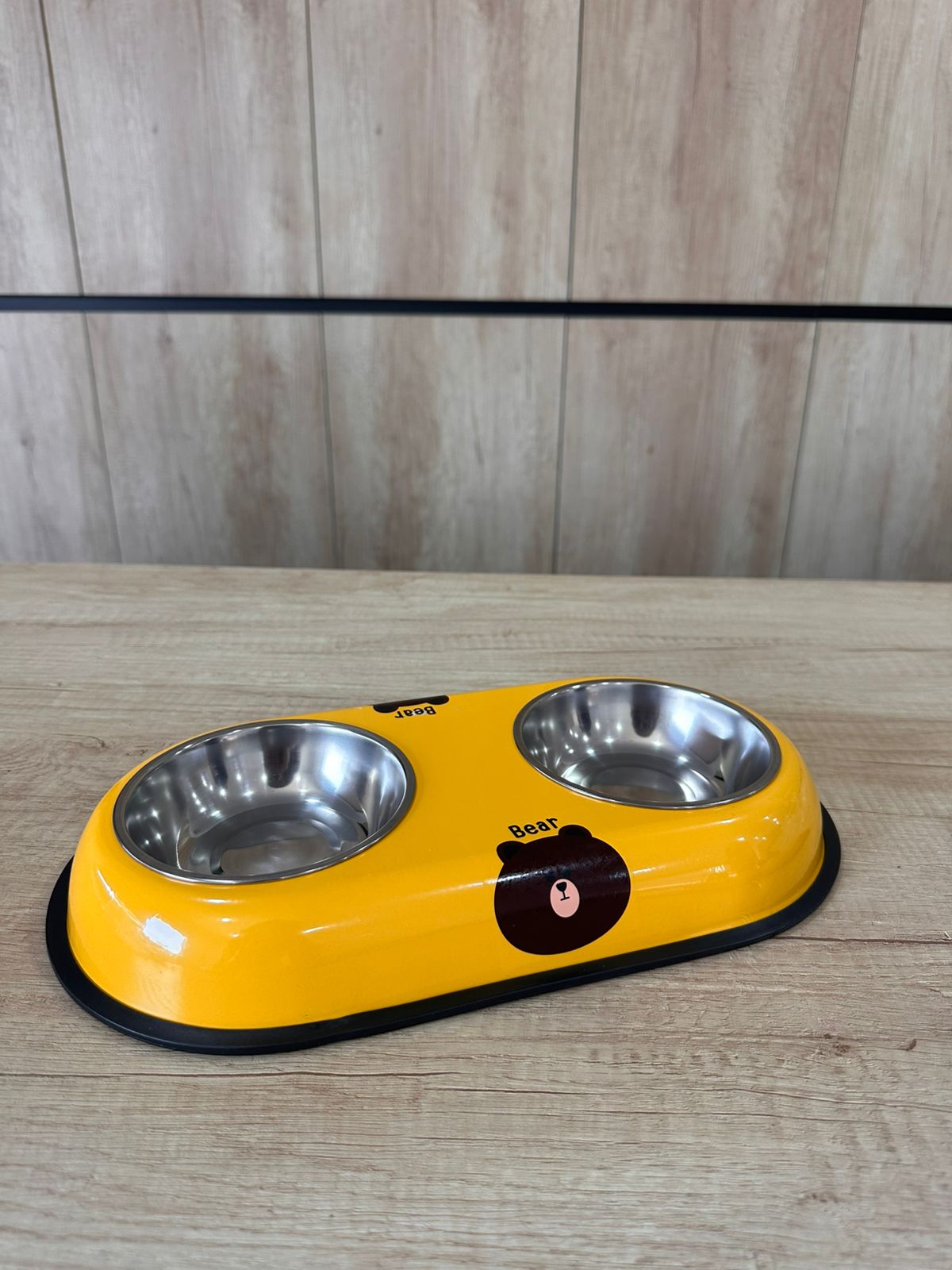 Bear Design Double Pet Bowl with Food Scoop