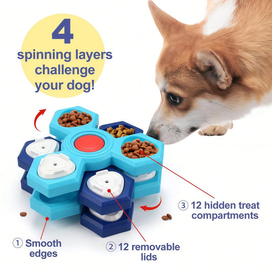 4-Layer Dog Puzzle Feeder | Interactive Slow Feeder Toy