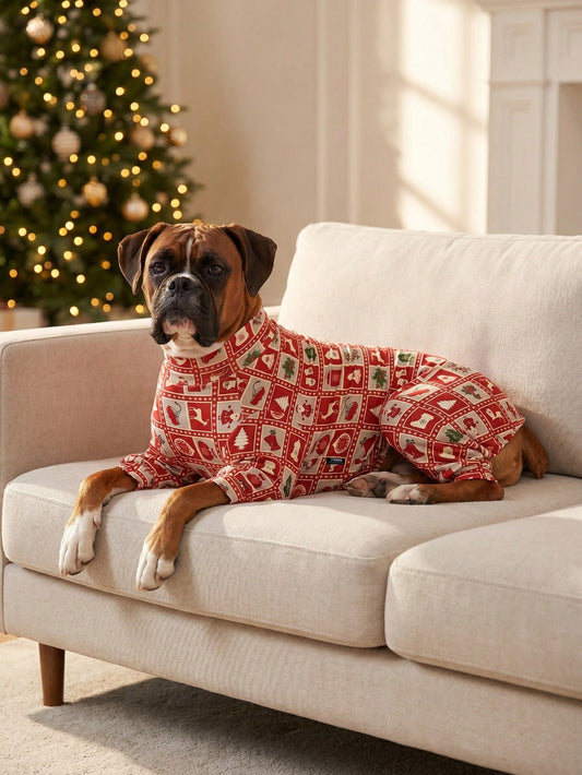 Christmas Dog Pajamas – Warm Stretchy Pet Jumpsuit