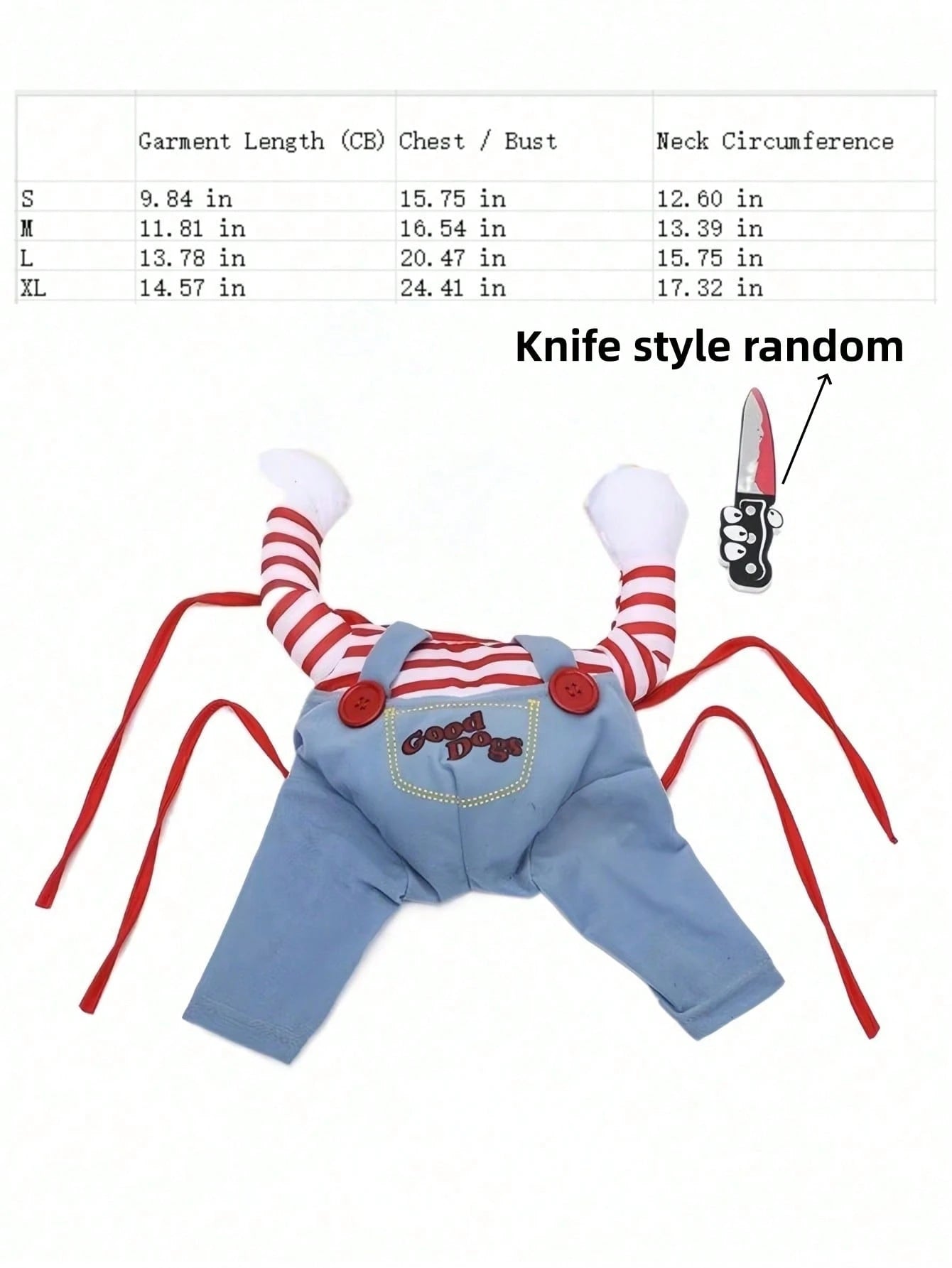 Funny Pet Costume Hoodie with Toy Knife Prop | Halloween Pet Outfit