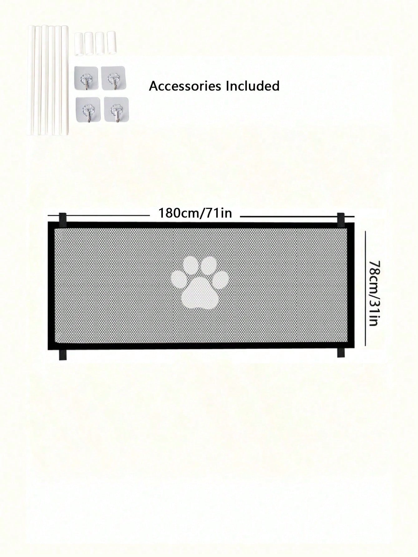 Foldable Pet Mesh Fence | No-Drill Safety Gate for Dogs & Cats