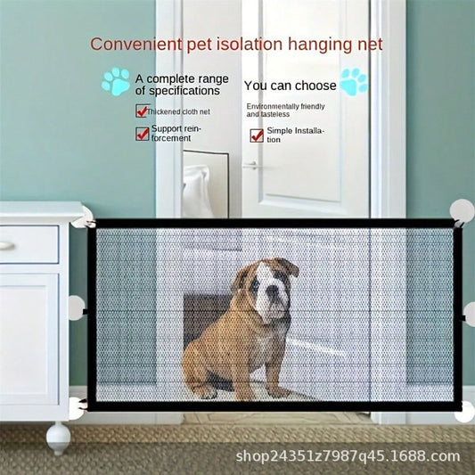 Foldable Pet Mesh Fence | No-Drill Safety Gate for Dogs & Cats