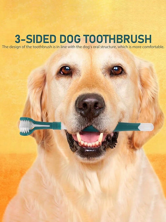 3-Sided Dog & Cat Toothbrush Kit – Pet Finger Toothbrush & Dental Care (set of 5 pieces)
