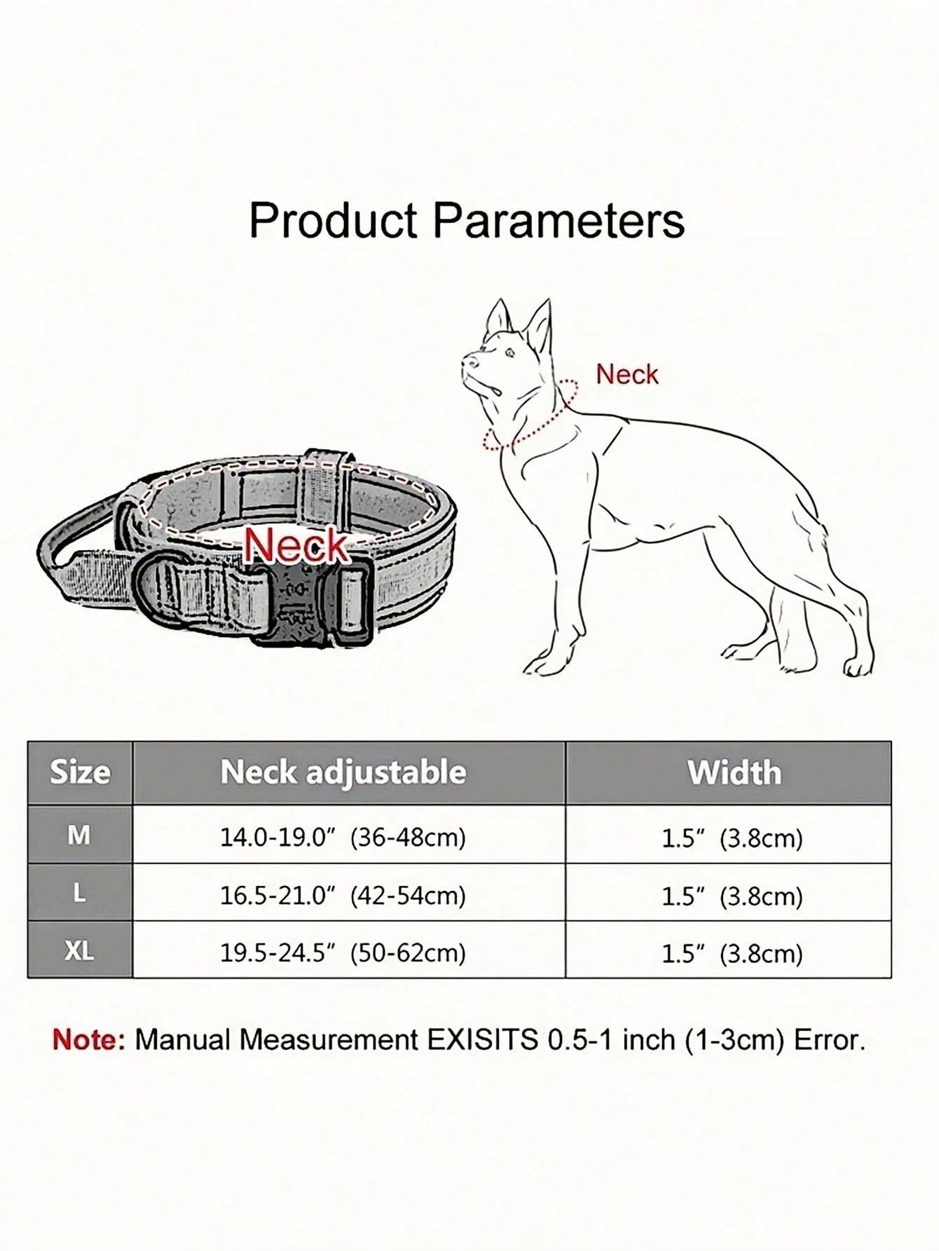 Tactical Dog Collar with Handle | Heavy Duty Reflective Collar