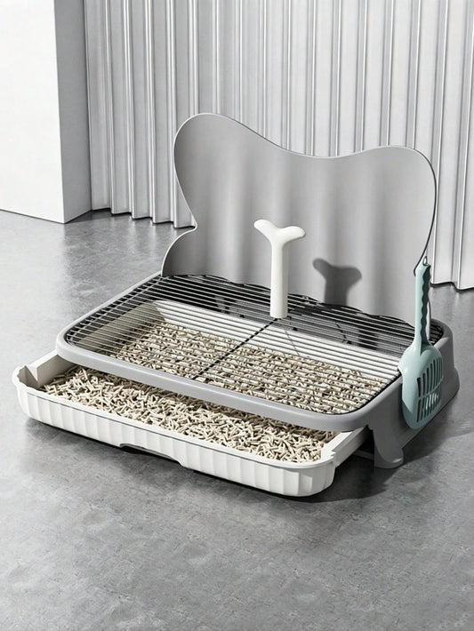 Indoor Dog Toilet with Splash Guard & Pee Pad Holder | Easy Clean Training Tray