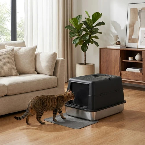 Fully Enclosed Cat Litter Box with Removable Lid and litter shovel | Odor Control