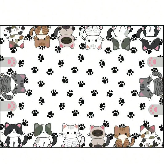 Cute Cat Pet Feeding Mat | Absorbent & Quick-Drying Bowl Mat
