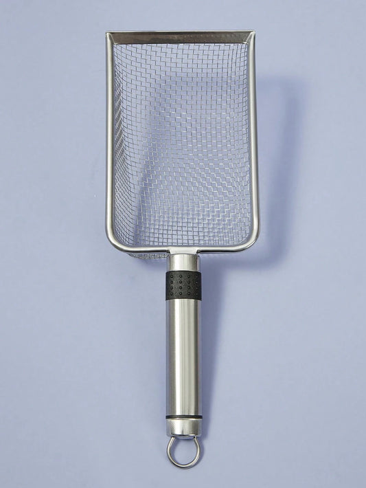 Stainless Steel Cat Litter Scoop – Long Handle Deep Mesh Shovel with Non‑Stick Coating