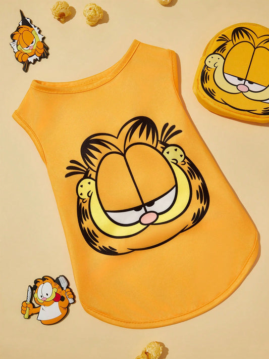 Garfield Pet Tank Top for Cats & Dogs | Cartoon Cat Shirt