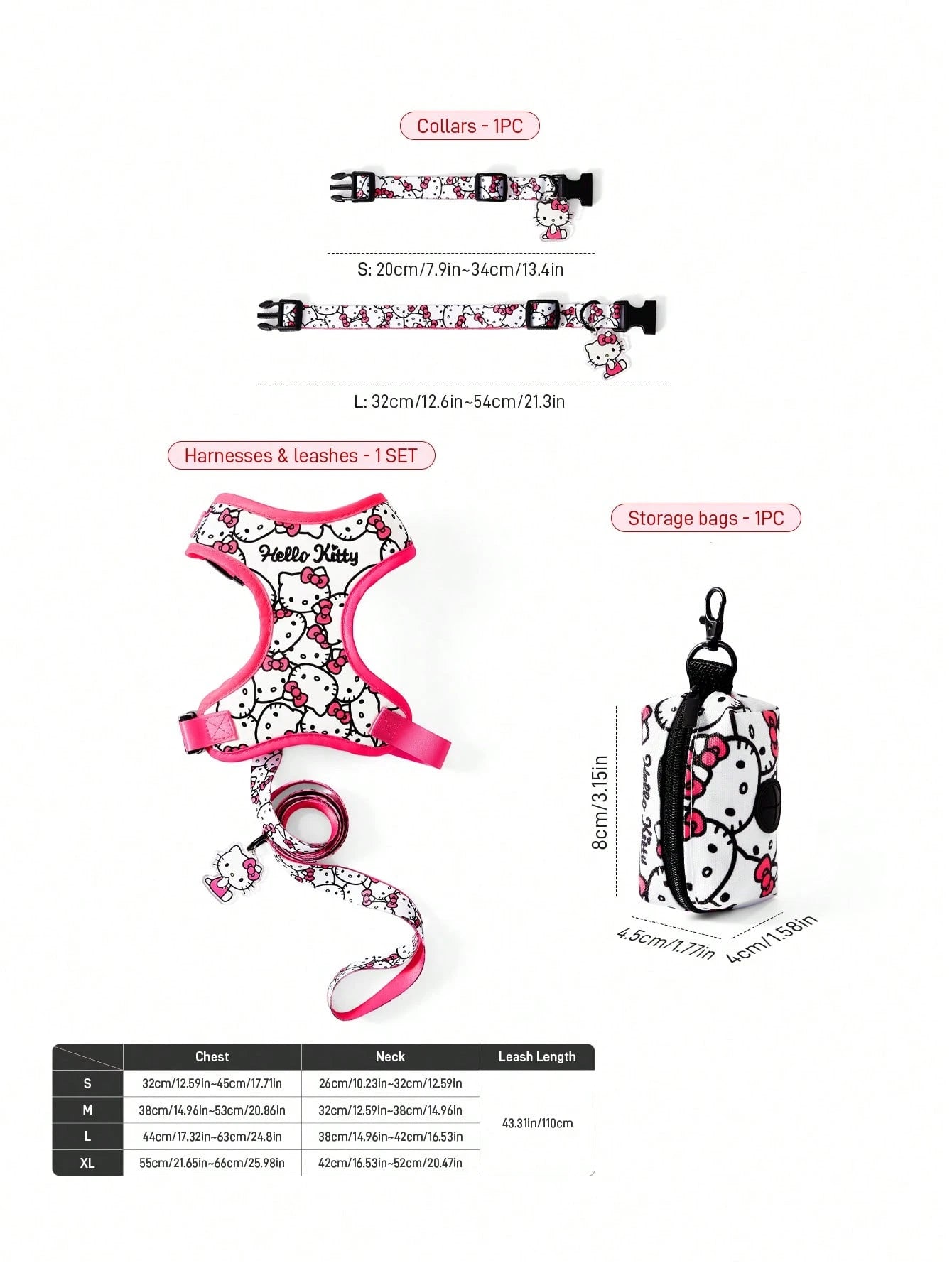Hello Kitty & Friends Pet Collar – Cute Cartoon Cat & Dog Collar