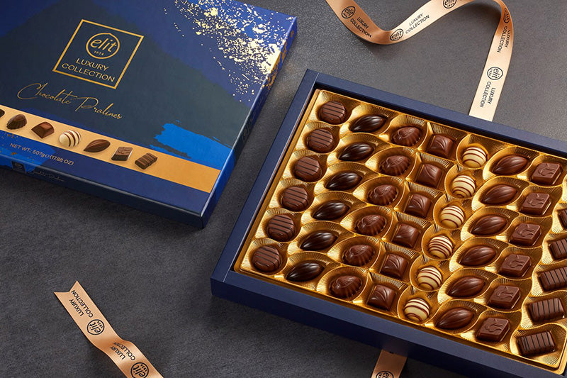 ELIT Luxury Collection Assorted Chocolate Pralines Blue Gift Box (507g)