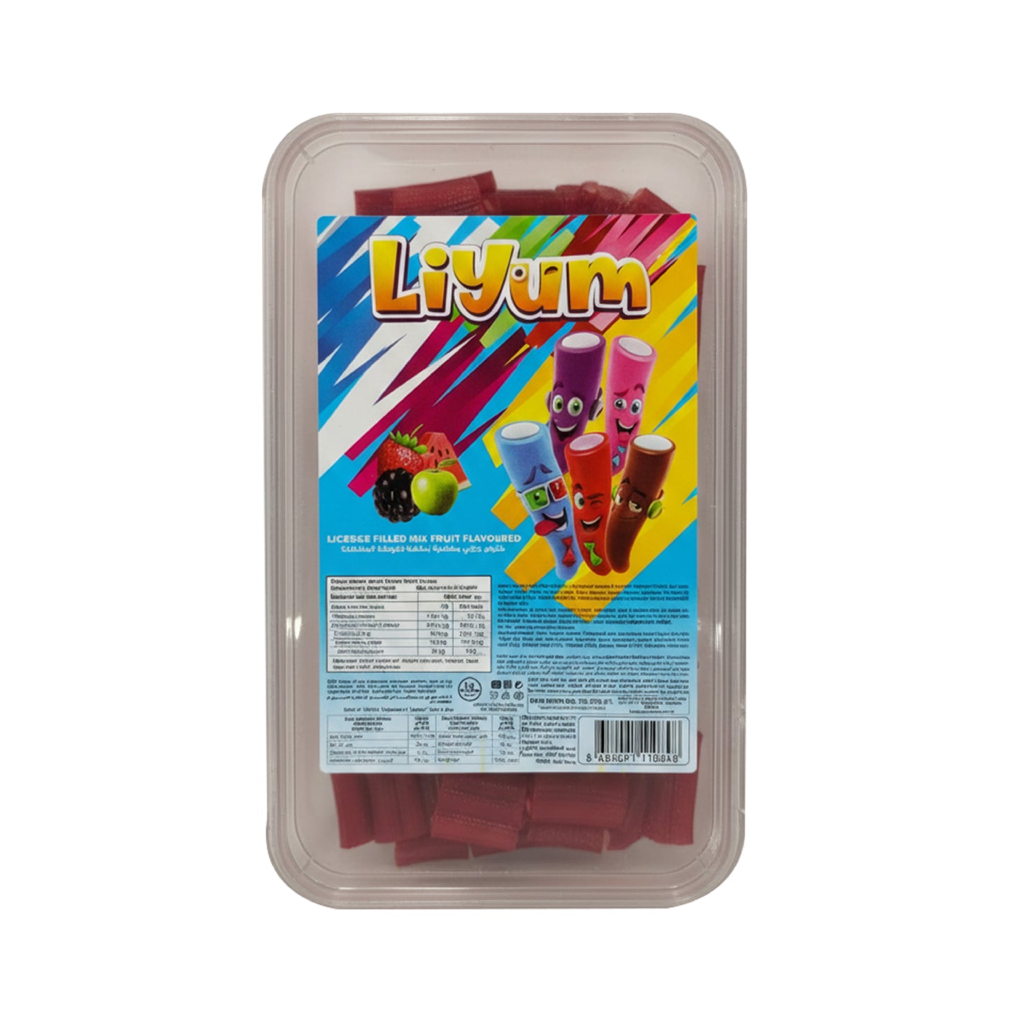 LIYUM Jellies: Red Licorice Filled with mixed fruits flavor (1500g)