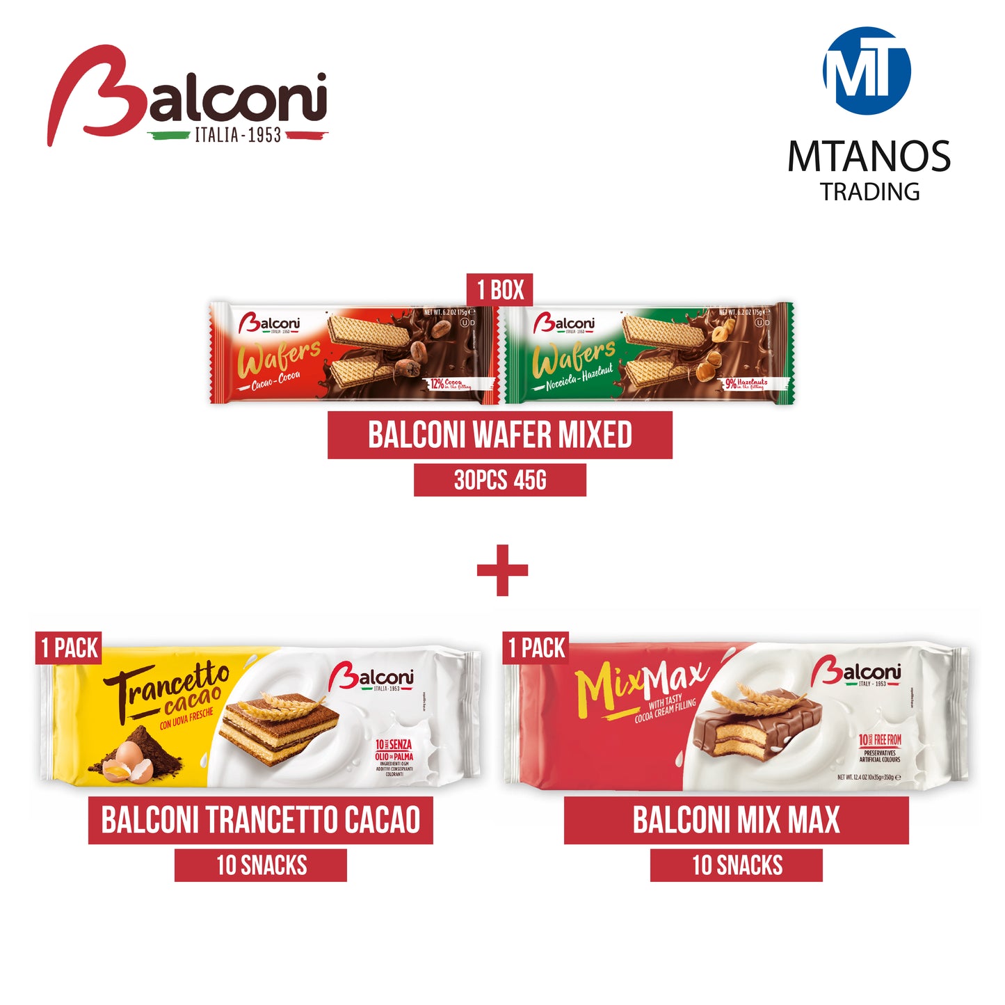 BALCONI Wafer + Trancetto cacao + MixMax