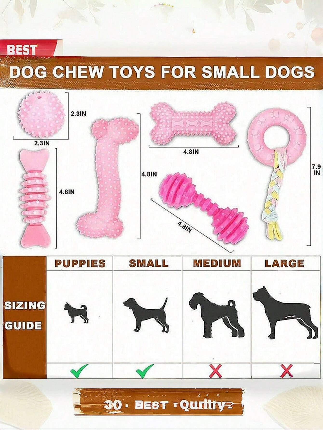 4-Piece Puppy Chew Toy Set for Small Dogs | Teething Toys