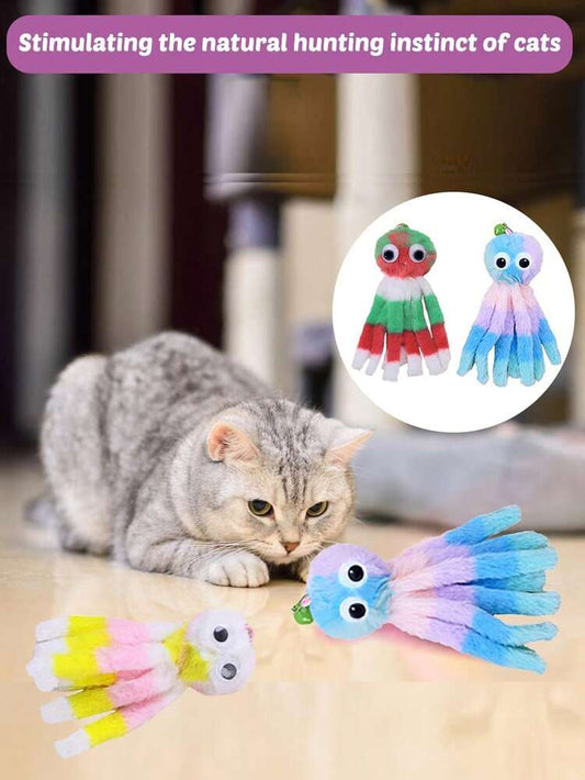 3PCS Hanging Octopus Cat Toys | Interactive Suction Cup Cat Toy