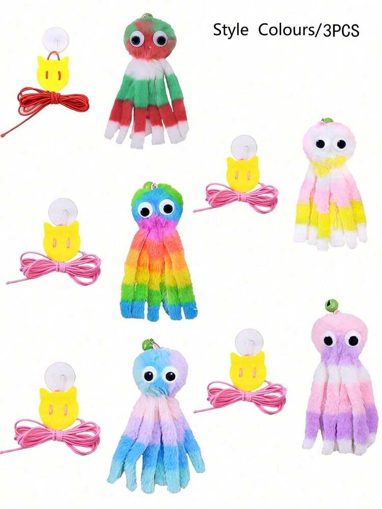 3PCS Hanging Octopus Cat Toys | Interactive Suction Cup Cat Toy