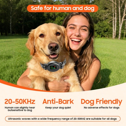 No-Shock Dog Training Collar – 3-Mode Vibration & Beep Anti-Bark Collar