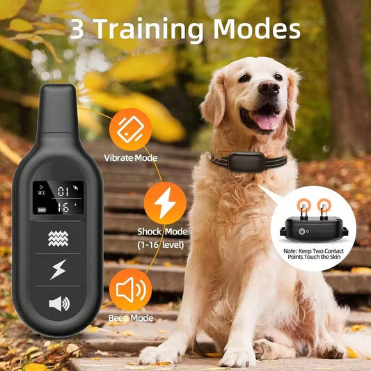Rechargeable Waterproof Dog Training Collar | 1000m Remote Range