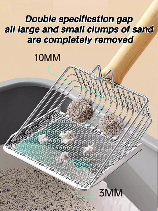 Stainless Steel Cat Litter Scoop | Fine Hole Pet Sifter