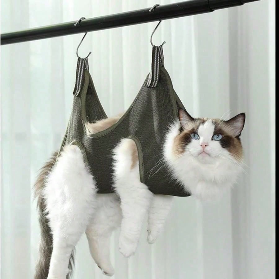 Pet Grooming Hammock with Nail Clippers | Grooming Sling for Dogs & Cats