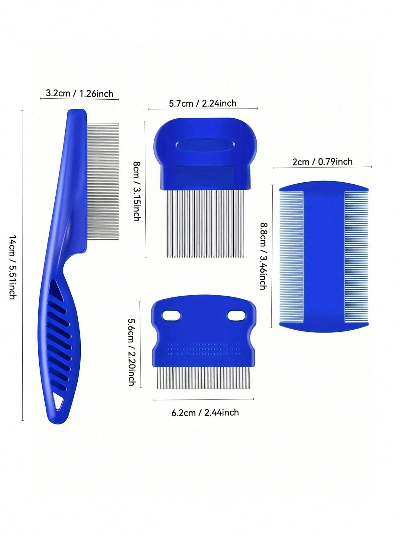 4-Pack Flea & Grooming Comb Set | Stainless Steel Dog & Cat Combs