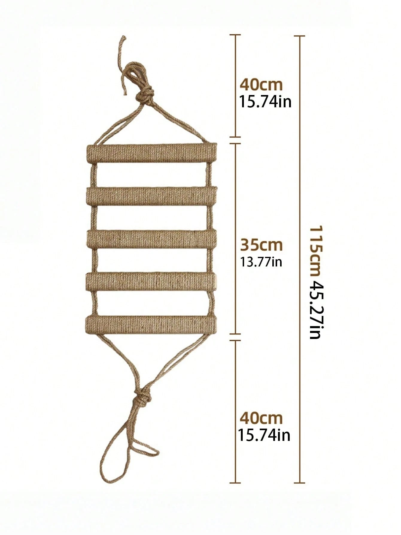 Hanging Sisal Cat Climbing Ladder – Wall-Mounted Scratching & Climbing Toy
