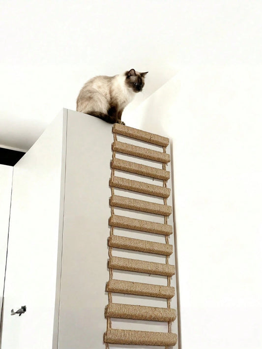 Hanging Sisal Cat Climbing Ladder – Wall-Mounted Scratching & Climbing Toy