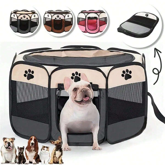 Octagon Pet Fence – Portable Pet Tent & Cage for Cats & Dogs