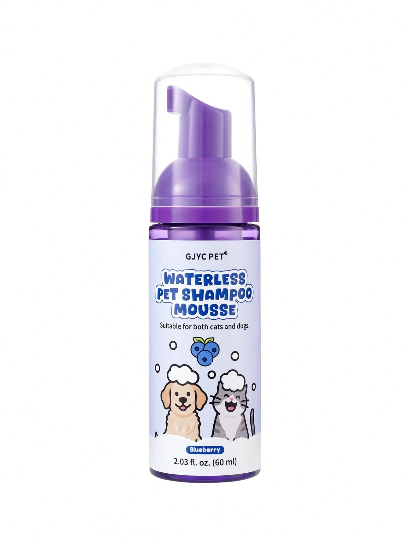 5-in-1 Waterless Pet Shampoo Mousse | Blueberry Scent for Dogs & Cats