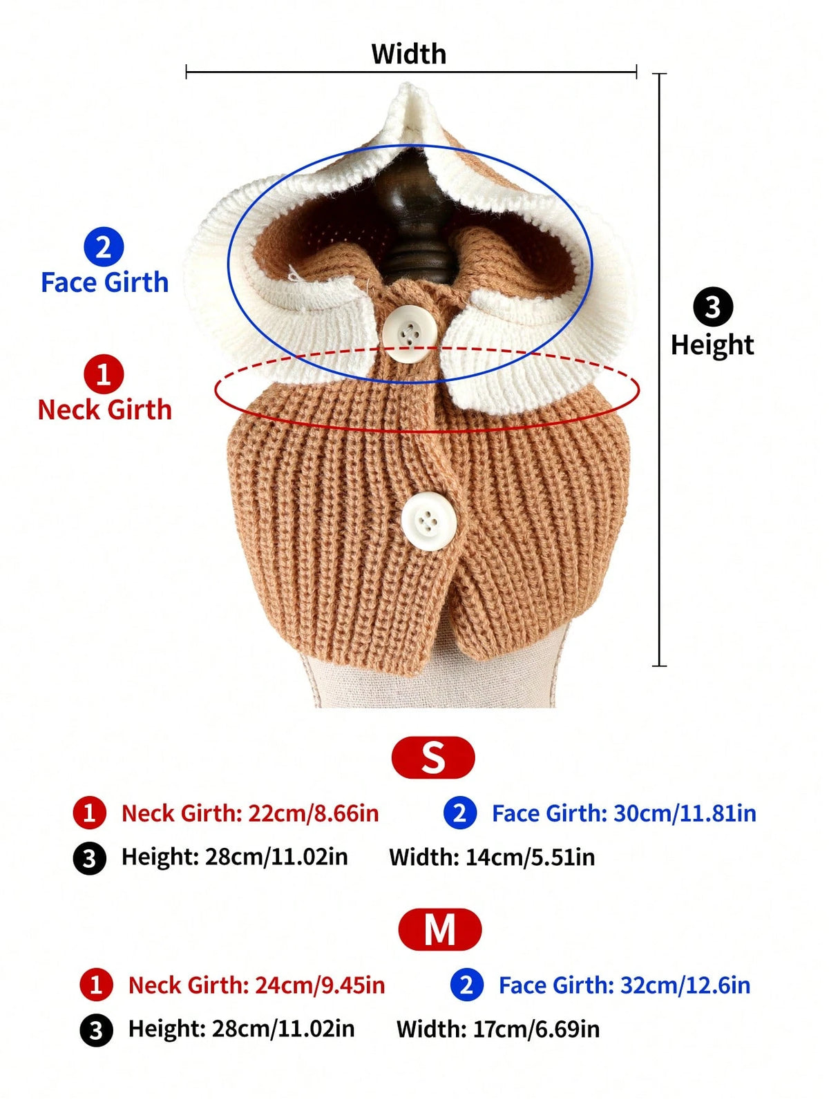 Knitted Pet Hat with Ruffled Edge – Coffee