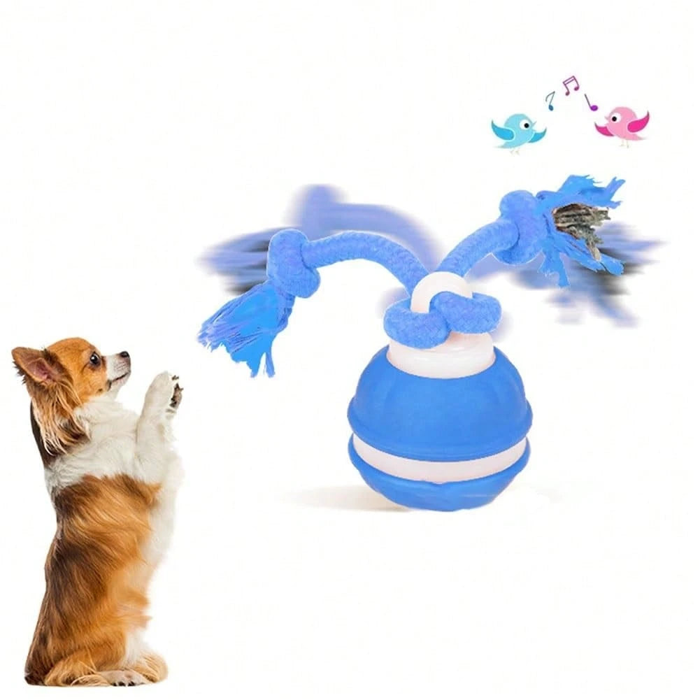 Interactive Automatic Dog Ball with Rope – Motion-Sensing Rechargeable Toy