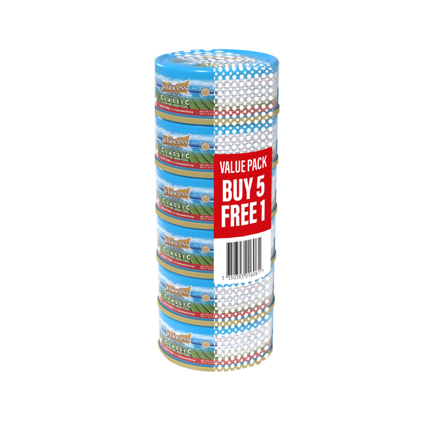 PRINCESS Classic Pacific Tuna with Vannamei Shrimp Value Pack 5+1