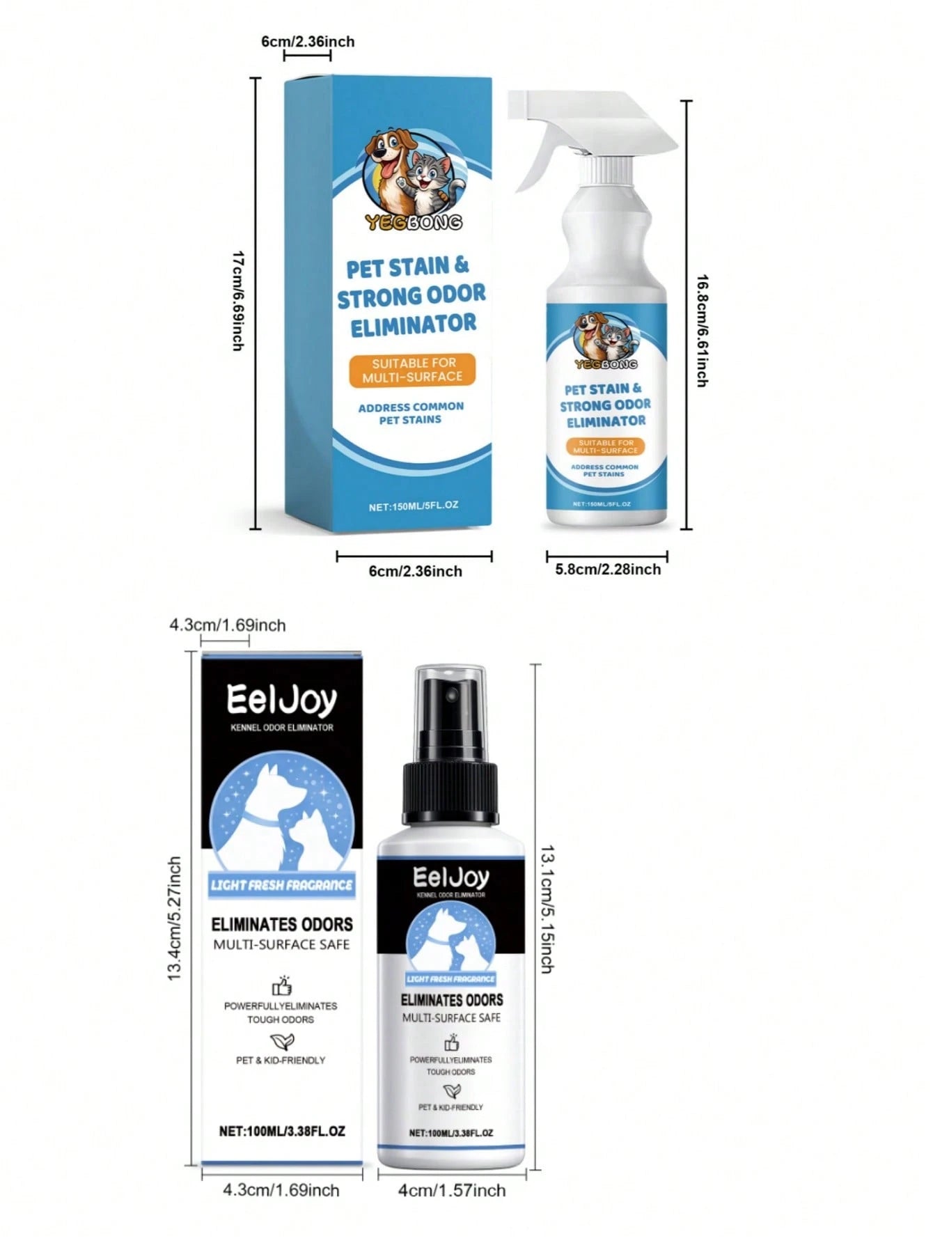 Pet Stain & Odor Remover Spray | Multi-Surface Cleaner (100ml)