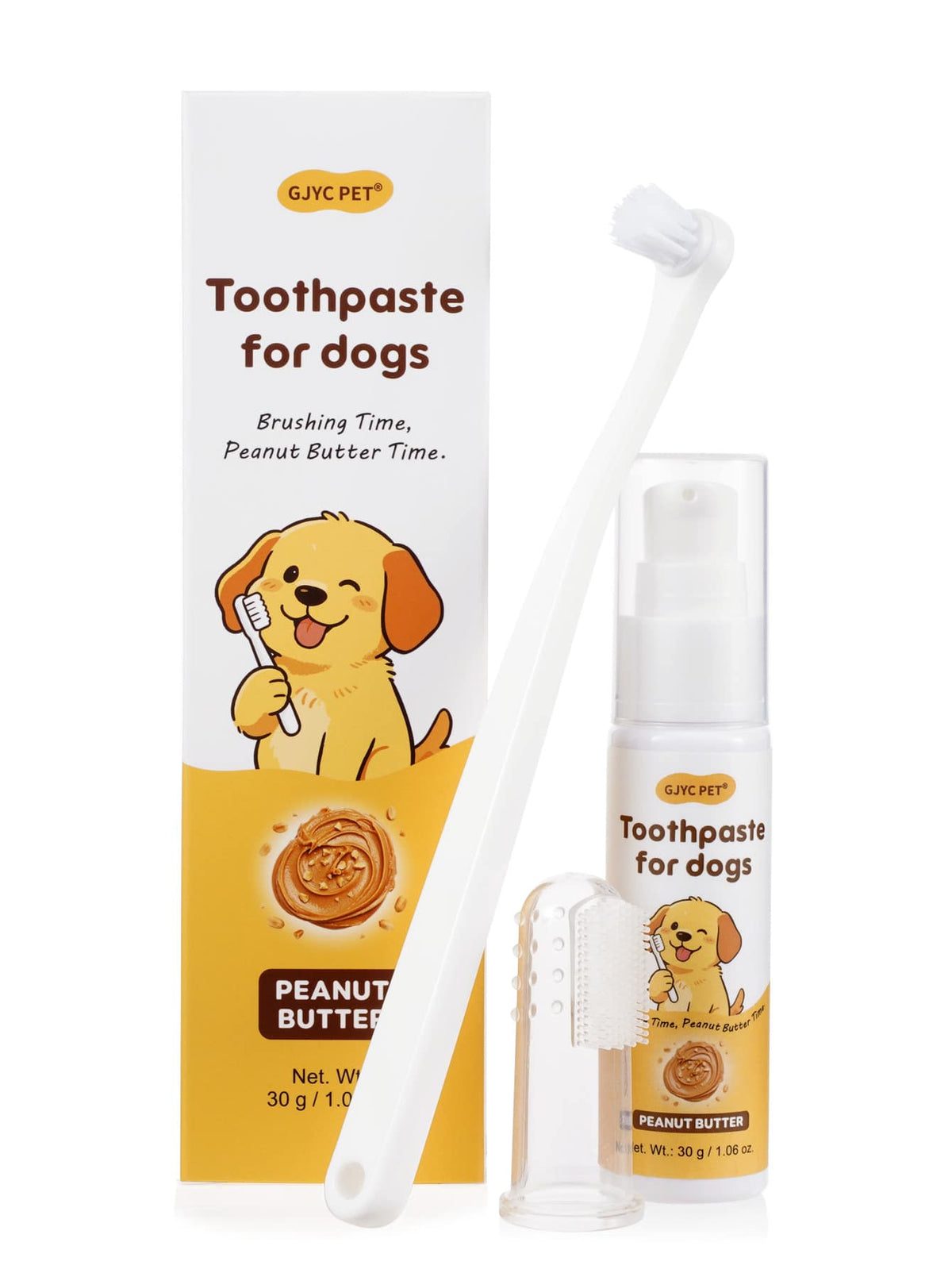 Dog Teeth Cleaning Kit – Banana Mint Toothpaste, Toothbrush & Finger Brush